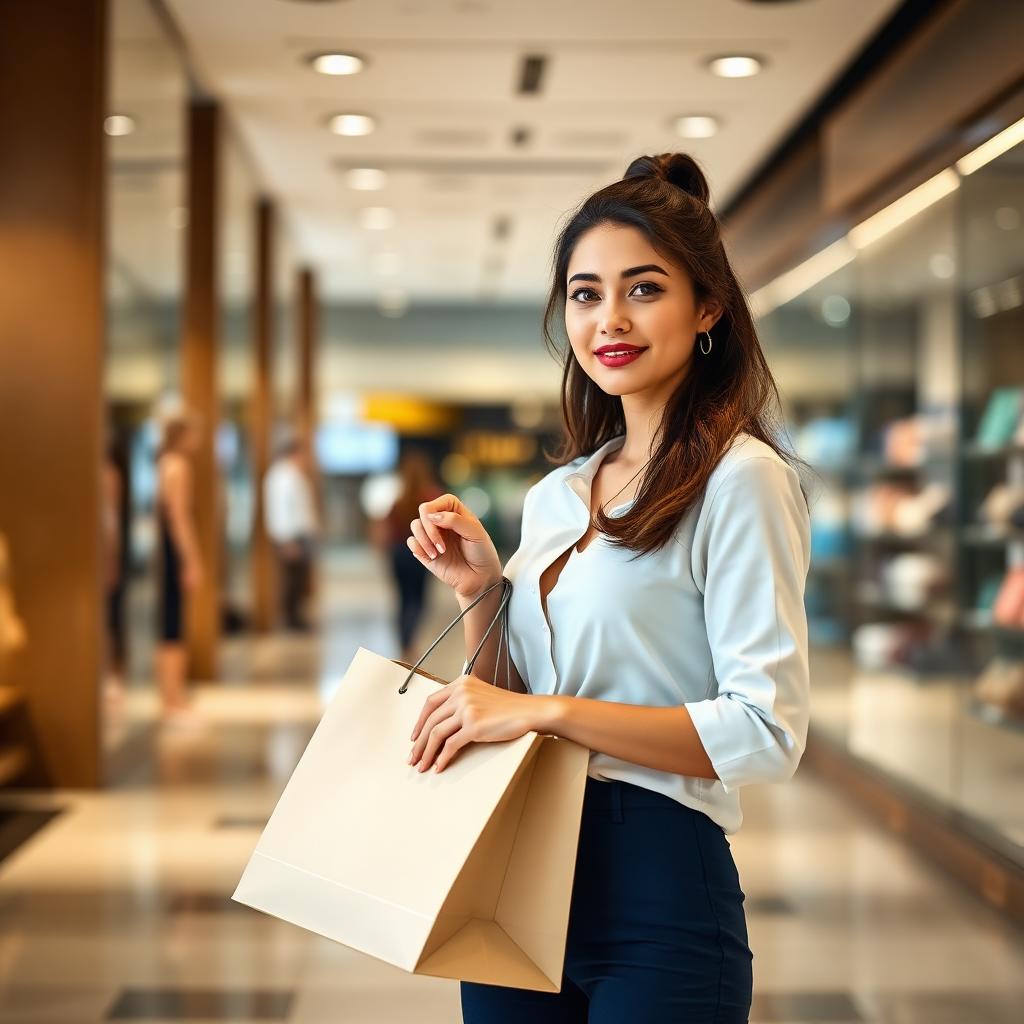Mystery shopper completing an assignment